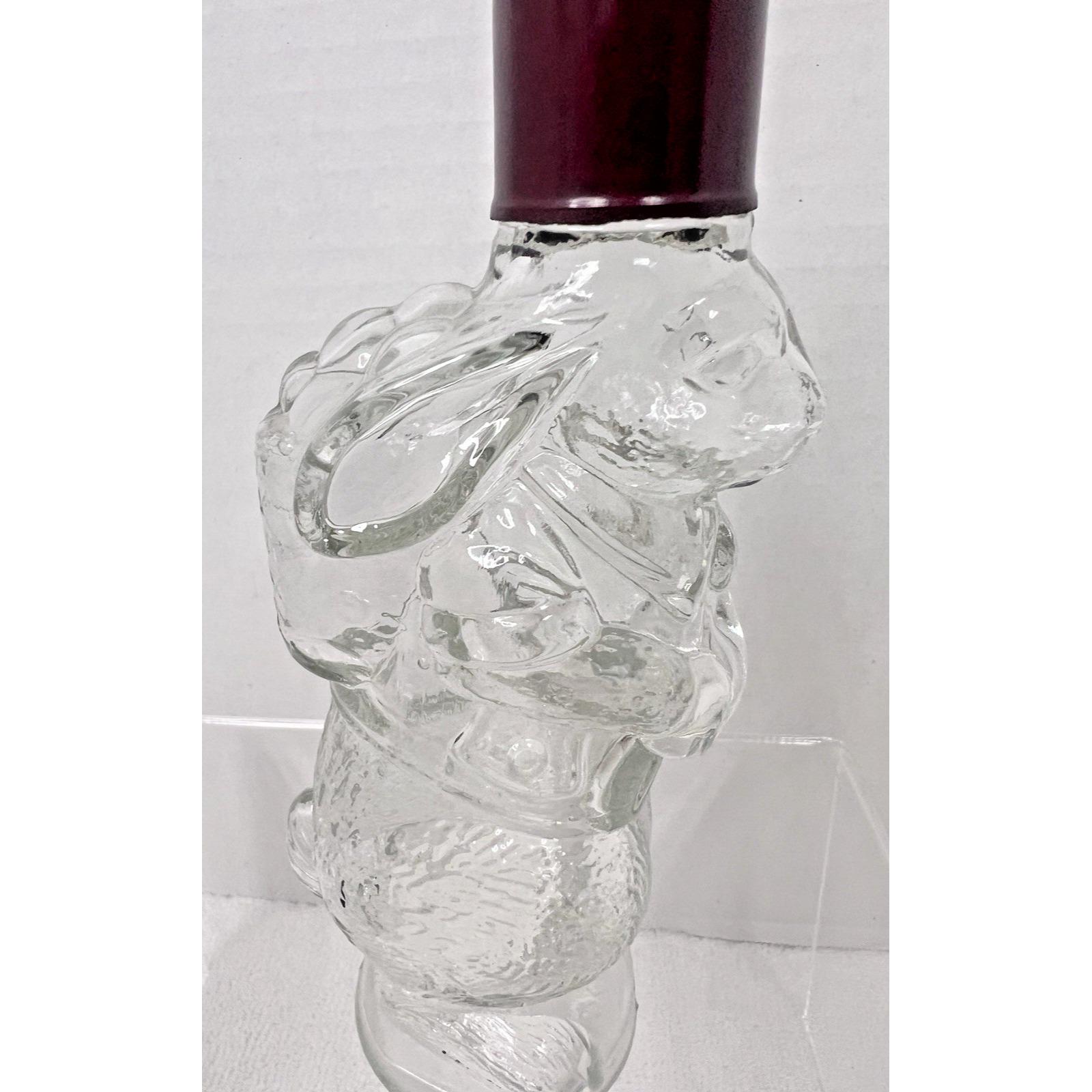 Vintage Glass Easter Rabbit Bunny W Eggs Shaped Bottle W Cap