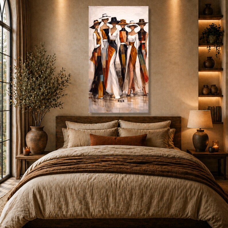 Elegant Fashion Models Canvas Wall Art, Modern Women Portraits, Chic ...