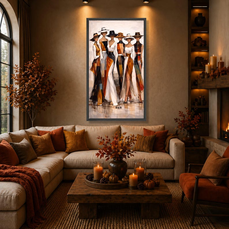 Elegant Fashion Models Canvas Wall Art, Modern Women Portraits, Chic ...