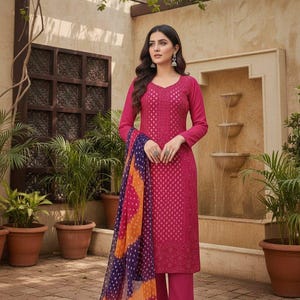 kamdani dress design Digitally Printed Kamdani Dupatta - S02