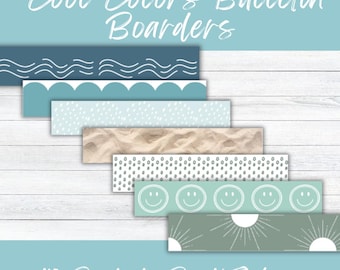 Bordes para anuncios / Decoración de aula en tonos azules y verdes