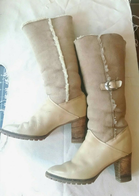 Awesome 70s Shearling Tall Hippie Goddess Winter Boots | Etsy