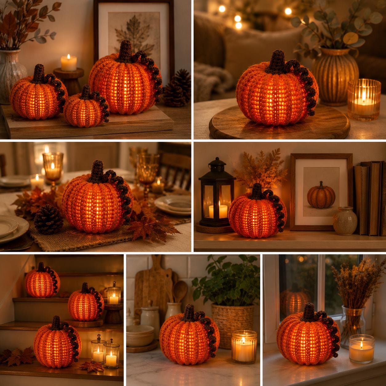 Crochet Pumpkin Tea Light Holder Pattern, Beginner Fall Decor (PDF