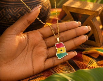 Ghana Necklace | Pendants | Chains | Jewellery | Africa | Jamaica | Guyana | Ghanaian | Trinidad | Nigeria | African