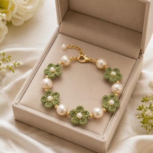 Elegante patrón de pulsera de flores de ganchillo en PDF, tutorial de joyería floral DIY, guía de pulseras de macramé y ganchillo para principiantes, pulsera floral