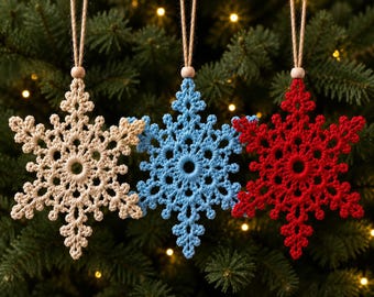 Crochet Snowflake Ornament Pattern PDF,Easy Christmas Pattern,Snowflake plaque,Coaster or Hanging Decoration,Christmas decor,InstantDownload