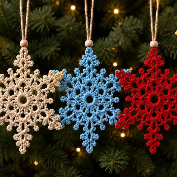 Crochet Snowflake Ornament Pattern PDF,Easy Christmas Pattern,Snowflake plaque,Coaster or Hanging Decoration,Christmas decor,InstantDownload