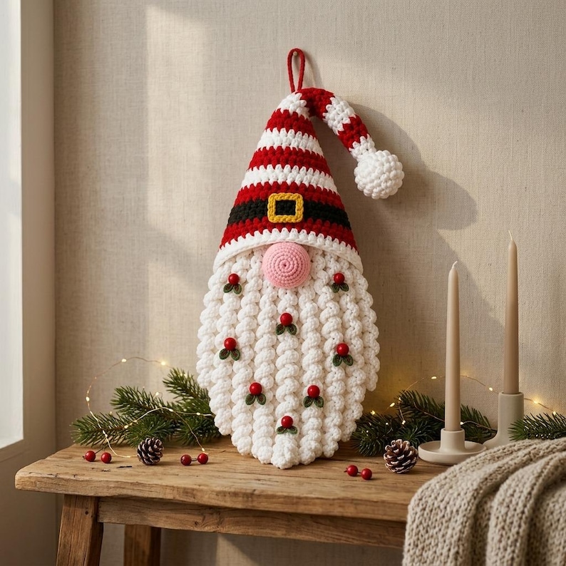 Gnome Ornament Pdf, Gnome Wreaths Crocheted, Sock Gnome Patterns, Gnome Patterns to Crochet, Crochet Gnome Automne Suspendu, Statgnome, 
Winter Gnome Couple, Crochet Gnomes Seasonal, Crochet Santa Head Patterns, Crochet Christmas Gonk Patterns, 
Christmas Gnome Crochet Pattern PDF, Door & Wall Hanging Gnome Beard Ornament, Textured Amigurumi Tutorial, Holiday Decor DIY, 
Christmas Gnome Crochet Pattern, Holiday Wall Hanging PDF, Crochet Gnome Door Decor, Poinsettia Christmas Gnome Pattern