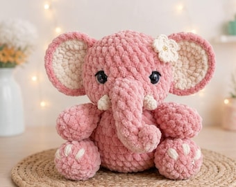 Elephant Crochet Pattern PDF,Beginner-Friendly Amigurumi Plush Toy,Cute Elephant Plush Crochet Tutorial,Detailed Stuffed Animal Pattern