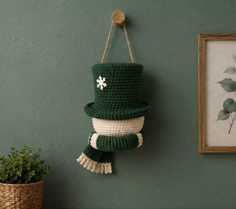 Crochet Snowman Wall Hanging Pattern, Christmas Door Decor, Amigurumi Snowman PDF, Winter Holiday Crochet Pattern, Handmade Decor
Christmas Ornament Crochet Pattern PDF, Snowman Wall Hanging, Amigurumi Holiday Decor, Instant Download 
Crochet Snowman Wreath Pattern, Christmas Wall Hanging Decor (PDF Download)