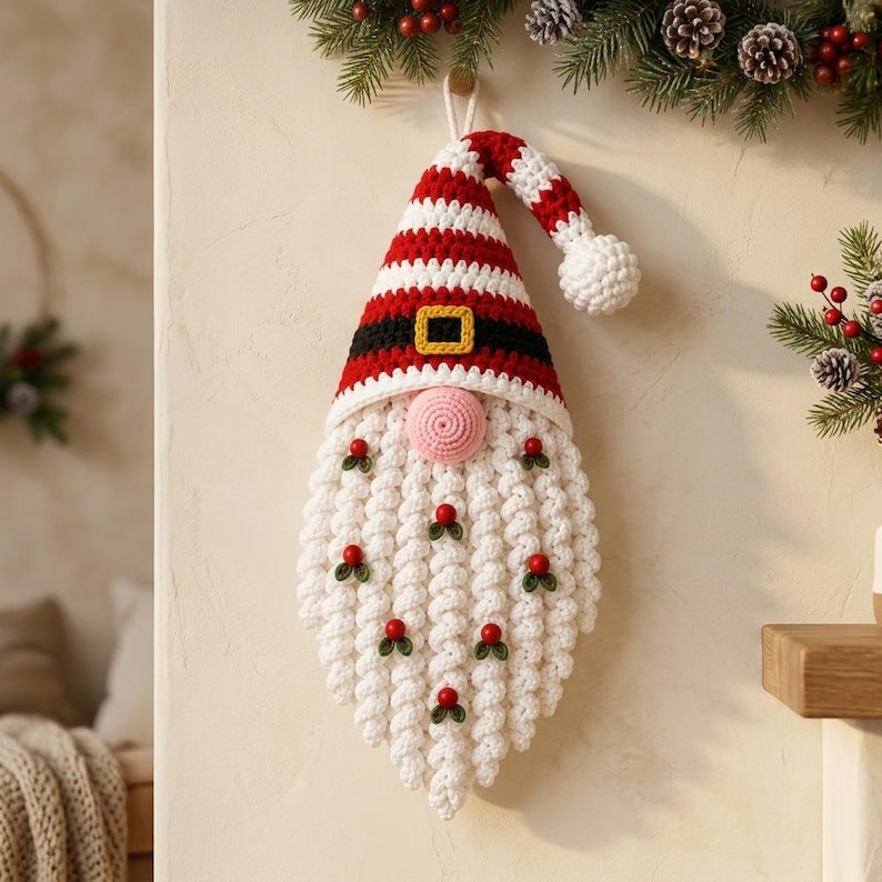 Gnome Ornament Pdf, Gnome Wreaths Crocheted, Sock Gnome Patterns, Gnome Patterns to Crochet, Crochet Gnome Automne Suspendu, Statgnome, 
Winter Gnome Couple, Crochet Gnomes Seasonal, Crochet Santa Head Patterns, Crochet Christmas Gonk Patterns, 
Christmas Gnome Crochet Pattern PDF, Door & Wall Hanging Gnome Beard Ornament, Textured Amigurumi Tutorial, Holiday Decor DIY, 
Christmas Gnome Crochet Pattern, Holiday Wall Hanging PDF, Crochet Gnome Door Decor, Poinsettia Christmas Gnome Pattern