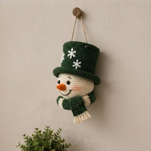 Crochet Snowman Wall Hanging Pattern, Christmas Door Decor, Amigurumi Snowman PDF, Winter Holiday Crochet Pattern, Handmade Decor
Christmas Ornament Crochet Pattern PDF, Snowman Wall Hanging, Amigurumi Holiday Decor, Instant Download 
Crochet Snowman Wreath Pattern, Christmas Wall Hanging Decor (PDF Download)