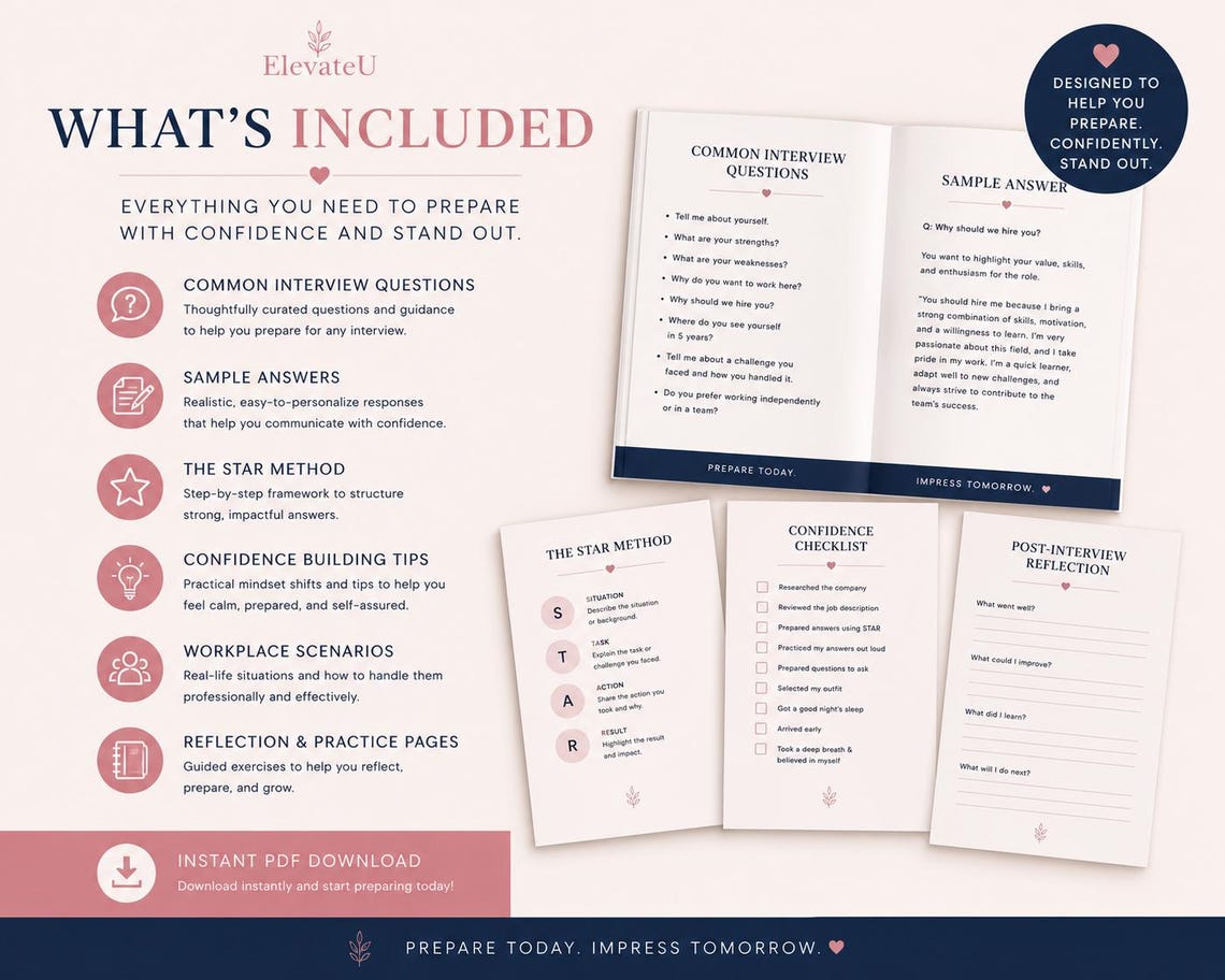 Ultimate Interview Prep Workbook| Career Confidence Guide for Students ...