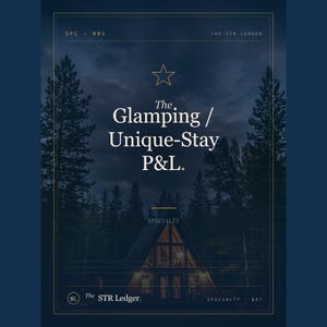 Glamping P&L Spreadsheet — Yurt + Tiny Home + A-Frame + Treehouse Profitability Tracker — Off-Grid Excel image 1