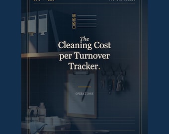 Airbnb Cleaning Cost Tracker — STR Turnover Log + Cleaner Performance — Per Night Calculator — Excel