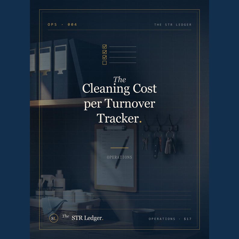 Airbnb Cleaning Cost Tracker — STR Turnover Log + Cleaner Performance — Per Night Calculator — Excel image 1
