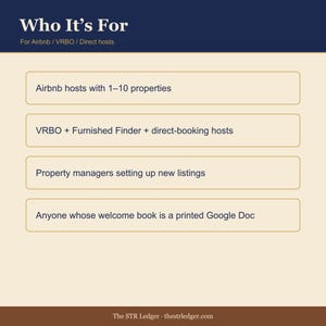 STR Host Welcome Book Template – Editable Excel + PDF Guest Guide (Instant Download) image 3