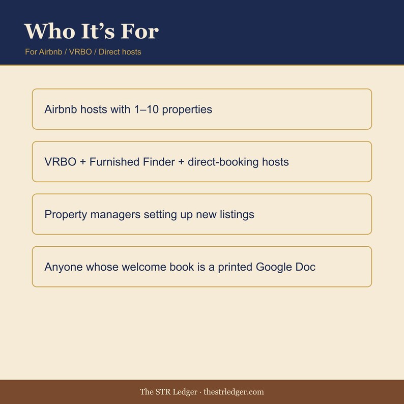 STR Host Welcome Book Template – Editable Excel + PDF Guest Guide (Instant Download) image 3