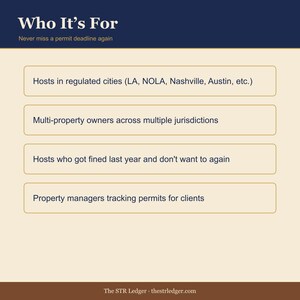 STR License Renewal Calendar — Airbnb Permit Tracker — Vacation Rental Compliance Spreadsheet — Excel image 3