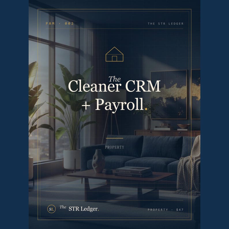 Airbnb Cleaner CRM + Payroll Spreadsheet — STR Cleaning Team Manager + 1099-NEC — Property Manager Excel image 1