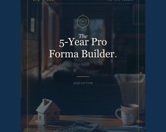 Pro Forma de 5 Anos para Construção de Imóveis de Curto Prazo (STR) — Calculadora de TIR + Múltiplo de Patrimônio Líquido para Airbnb — Excel de Investimento Imobiliário