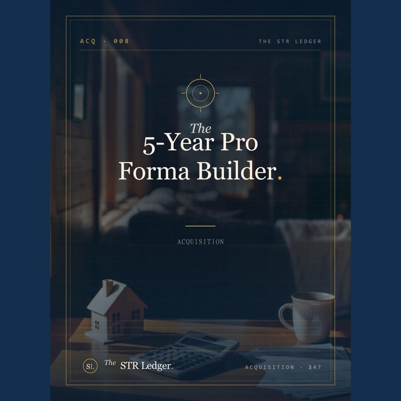 5-Year STR Pro Forma Builder — Airbnb IRR + Equity Multiple Calculator — Real Estate Investment Excel image 1