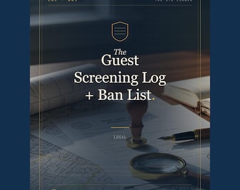 Airbnb Guest Screening Checklist + Ban List Spreadsheet — STR Host Risk Management Tool — Excel