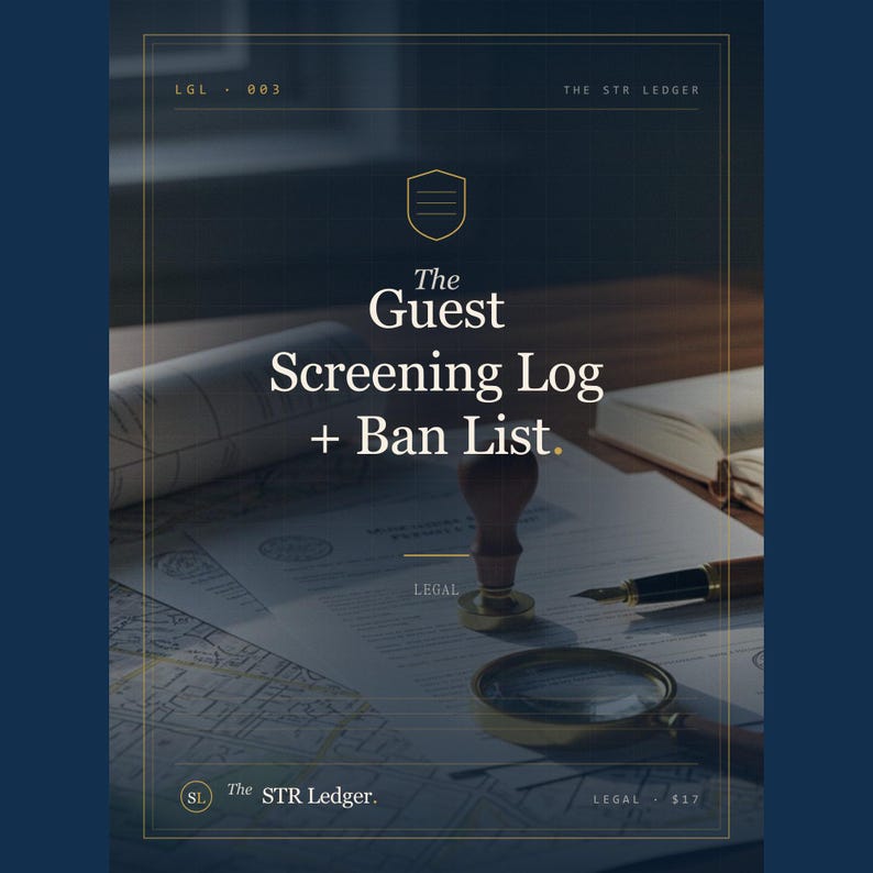 Airbnb Guest Screening Checklist + Ban List Spreadsheet — STR Host Risk Management Tool — Excel image 1
