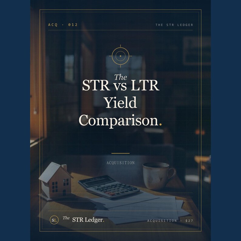 STR vs Long-Term Rental Yield Calculator — Airbnb Conversion Decision Tool — Regulation Risk Excel image 1