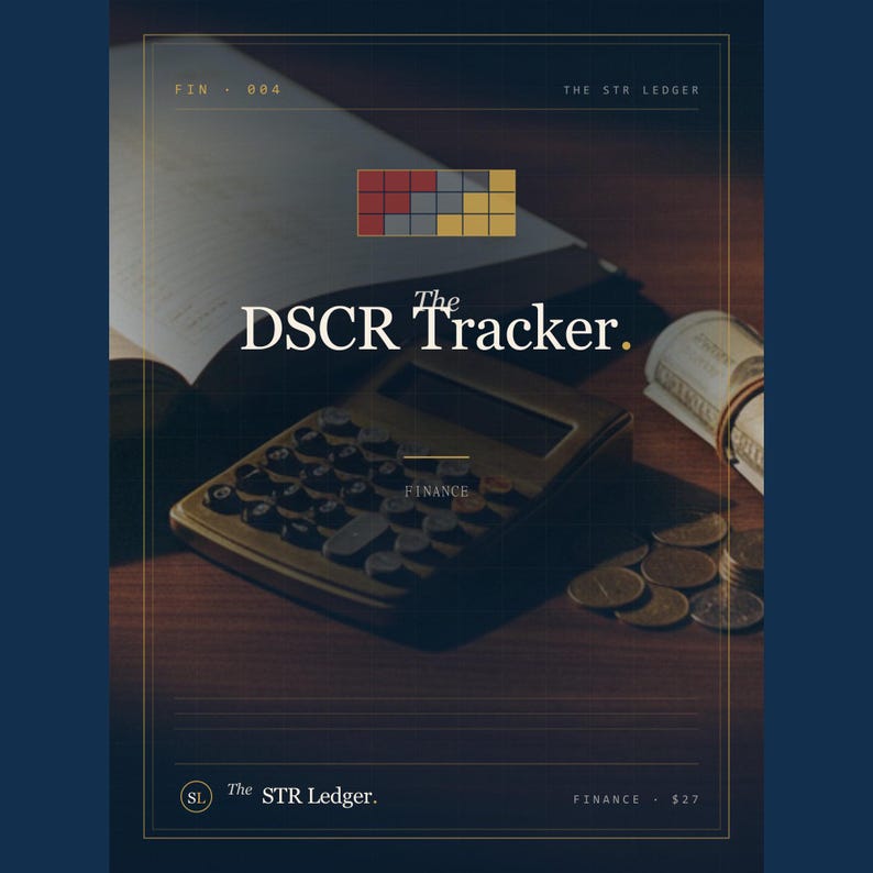 DSCR Tracker for Airbnb STR Investors — Debt Service Coverage Ratio Calculator — Refinance Eligibility — Excel image 1