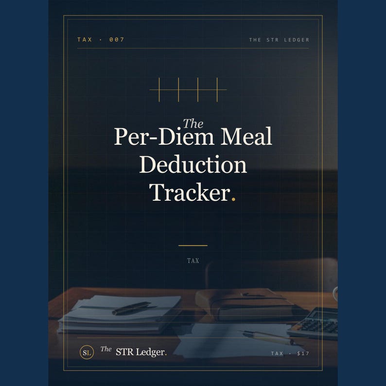 Per Diem Meal Deduction Tracker – STR Business Log Excel Template image 1