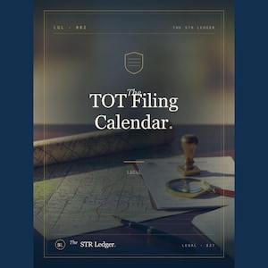 Kalender belastingaangifte tijdelijk gebruik — Airbnb Lodging Tax Tracker — STR Multi-Jurisdiction — Excel afbeelding 1