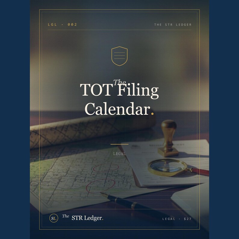 Kalender belastingaangifte tijdelijk gebruik — Airbnb Lodging Tax Tracker — STR Multi-Jurisdiction — Excel afbeelding 1