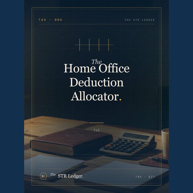 STR Airbnb Home Office Deduction Allocator – Excel Tax Template image 1