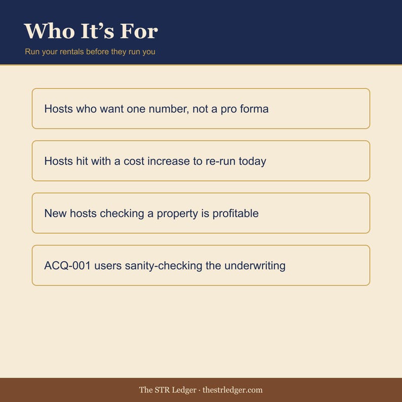 Airbnb Break-even Occupancy Calculator — STR Cash Flow Spreadsheet — Vacation Rental ROI — Excel + Google Sheets imagen 3