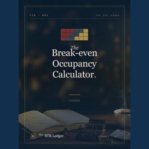 Airbnb Break-even Occupancy Calculator — STR Cash Flow Spreadsheet — Vacation Rental ROI — Excel + Google Sheets imagen 1