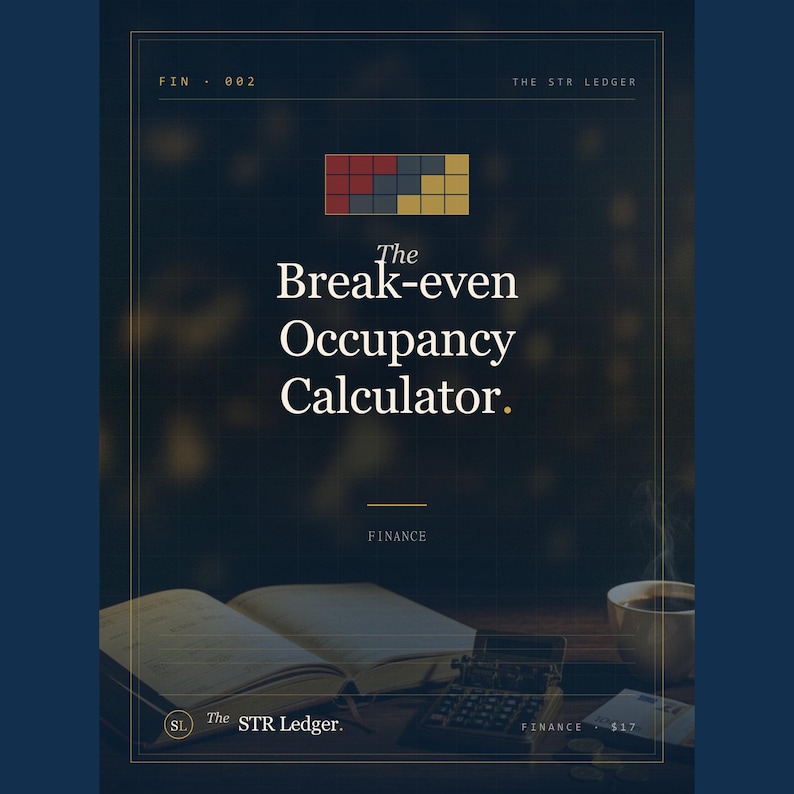 Airbnb Break-even Occupancy Calculator — STR Cash Flow Spreadsheet — Vacation Rental ROI — Excel + Google Sheets imagen 1