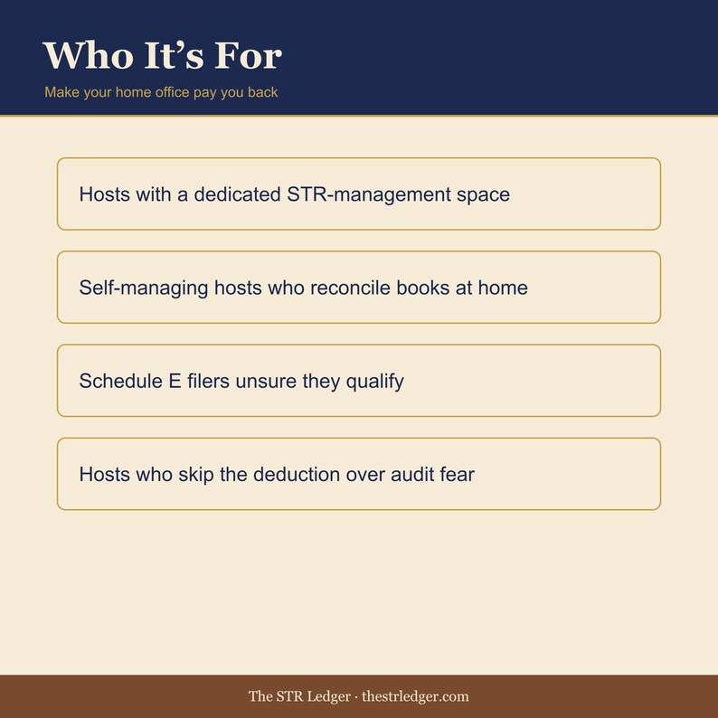 STR Airbnb Home Office Deduction Allocator – Excel Tax Template image 3