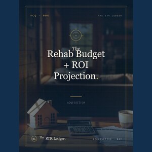 Rehab Budget + ROI Spreadsheet for Airbnb Hosts — STR Renovation Tracker — Contractor Payment Log — Excel image 1