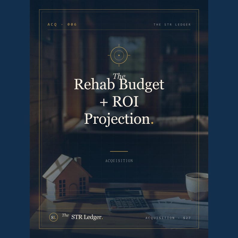Rehab Budget + ROI Spreadsheet for Airbnb Hosts — STR Renovation Tracker — Contractor Payment Log — Excel image 1