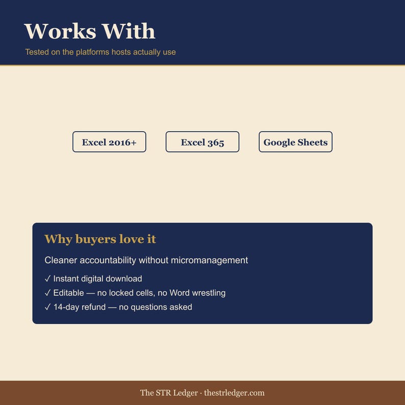 STR Host Turnover Checklist & Scorecard – Excel + PDF Cleaning Tracker image 5