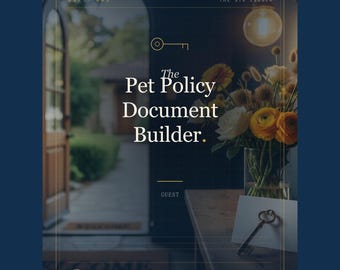Airbnb Pet Policy Document Builder — STR Pet-Friendly Rules + Fee Calculator — One-Page Print Ready Excel