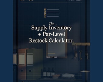Airbnb Supply Management Spreadsheet — STR Inventory + Par-Level Restock Calculator — Consumables Tracker — Excel + Sheets