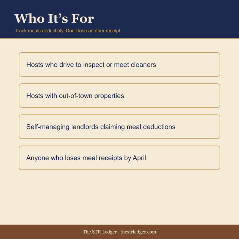Per Diem Meal Deduction Tracker – STR Business Log Excel Template image 3