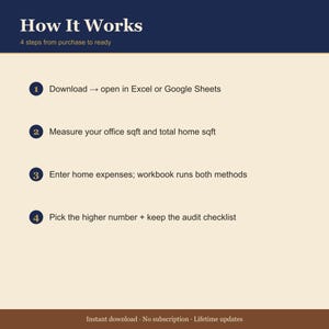 STR Airbnb Home Office Deduction Allocator – Excel Tax Template image 4