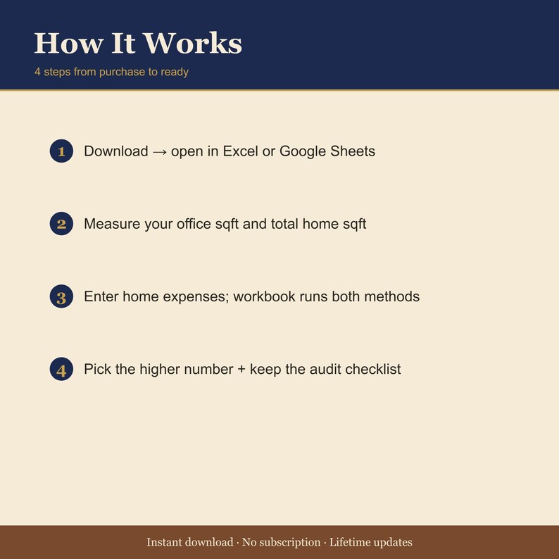 STR Airbnb Home Office Deduction Allocator – Excel Tax Template image 4
