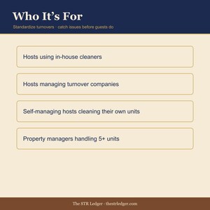 STR Host Turnover Checklist & Scorecard – Excel + PDF Cleaning Tracker image 3