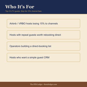 Airbnb Repeat Guest CRM + Referral Tracker — STR Direct Booking Conversion Tool — LTV Spreadsheet — Excel image 3