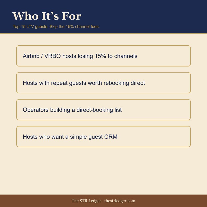 Airbnb Repeat Guest CRM + Referral Tracker — STR Direct Booking Conversion Tool — LTV Spreadsheet — Excel image 3