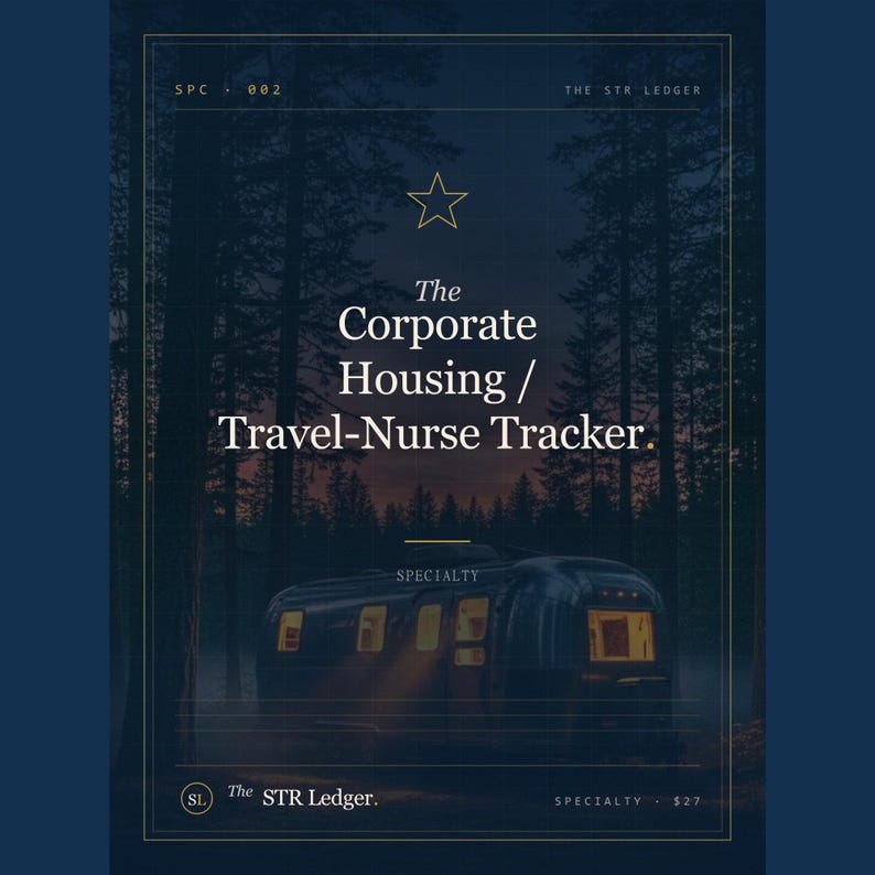 Mid-Term Rental Tracker — Furnished Finder + Travel Nurse + Corporate Housing Pipeline Spreadsheet — Excel image 1